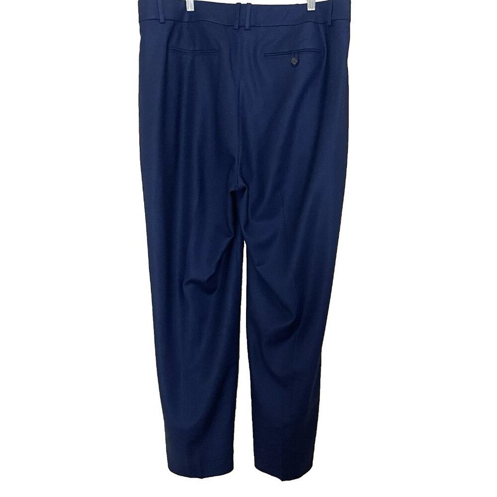 J. Crew Navy Essential Pants 16 Pleated Straight Leg City Twill Office BR709 NWT - Picture 3 of 11